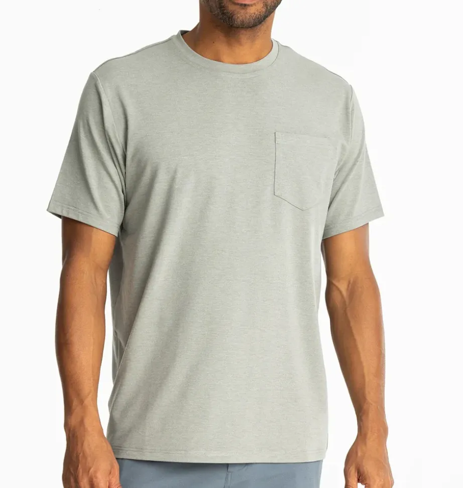 Free Fly Bamboo Flex Pocket Tee - Heather Agave Green