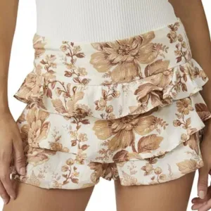 Free People Days Gone By Tiered Ruffle Shorts Large