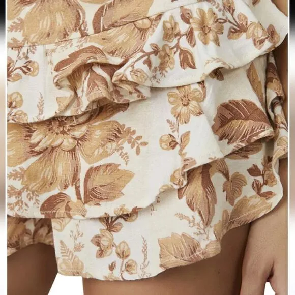 Free People Days Gone By Tiered Ruffle Shorts Large