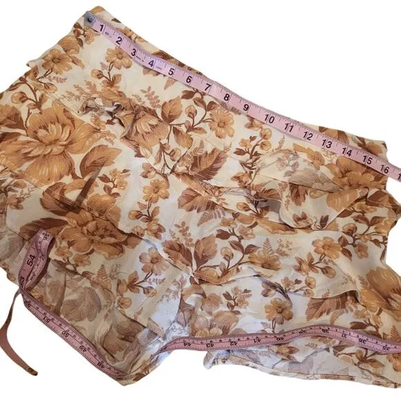 Free People Days Gone By Tiered Ruffle Shorts Large