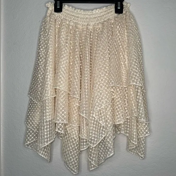 FREE PEOPLE Intimately All Season Half Slip Skirt Asymmetrical Layered Lace