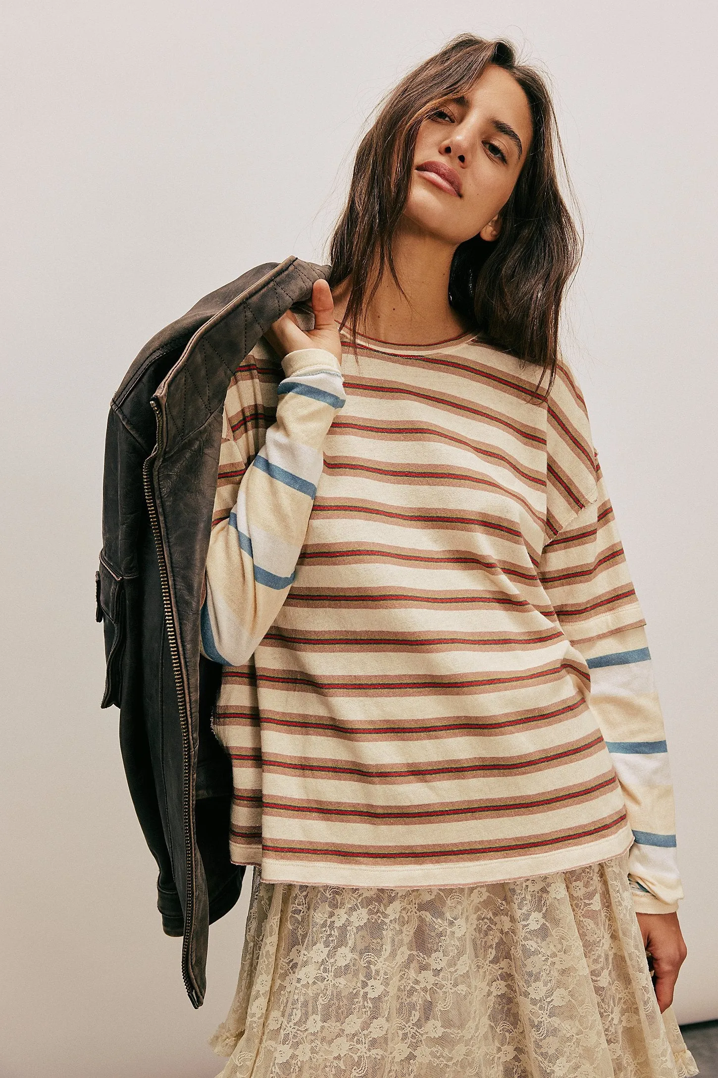 Free People NINA STRIPE TEE