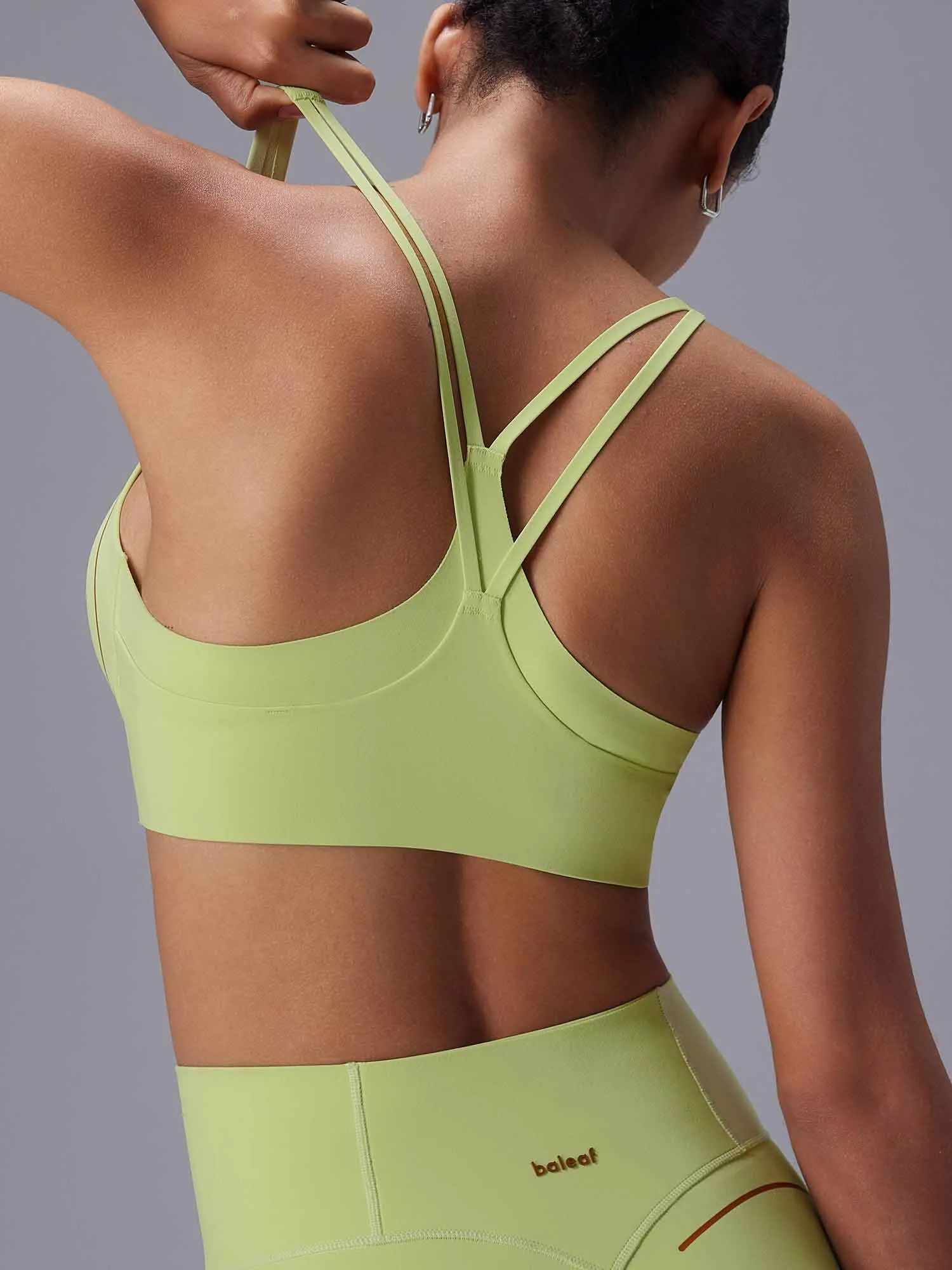 Freeleaf Printed Spaghetti Strap Sports Bra