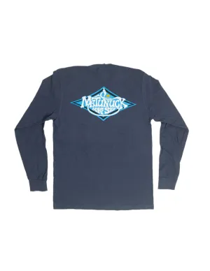 Full Color Diamond Long Sleeve Tee - Navy