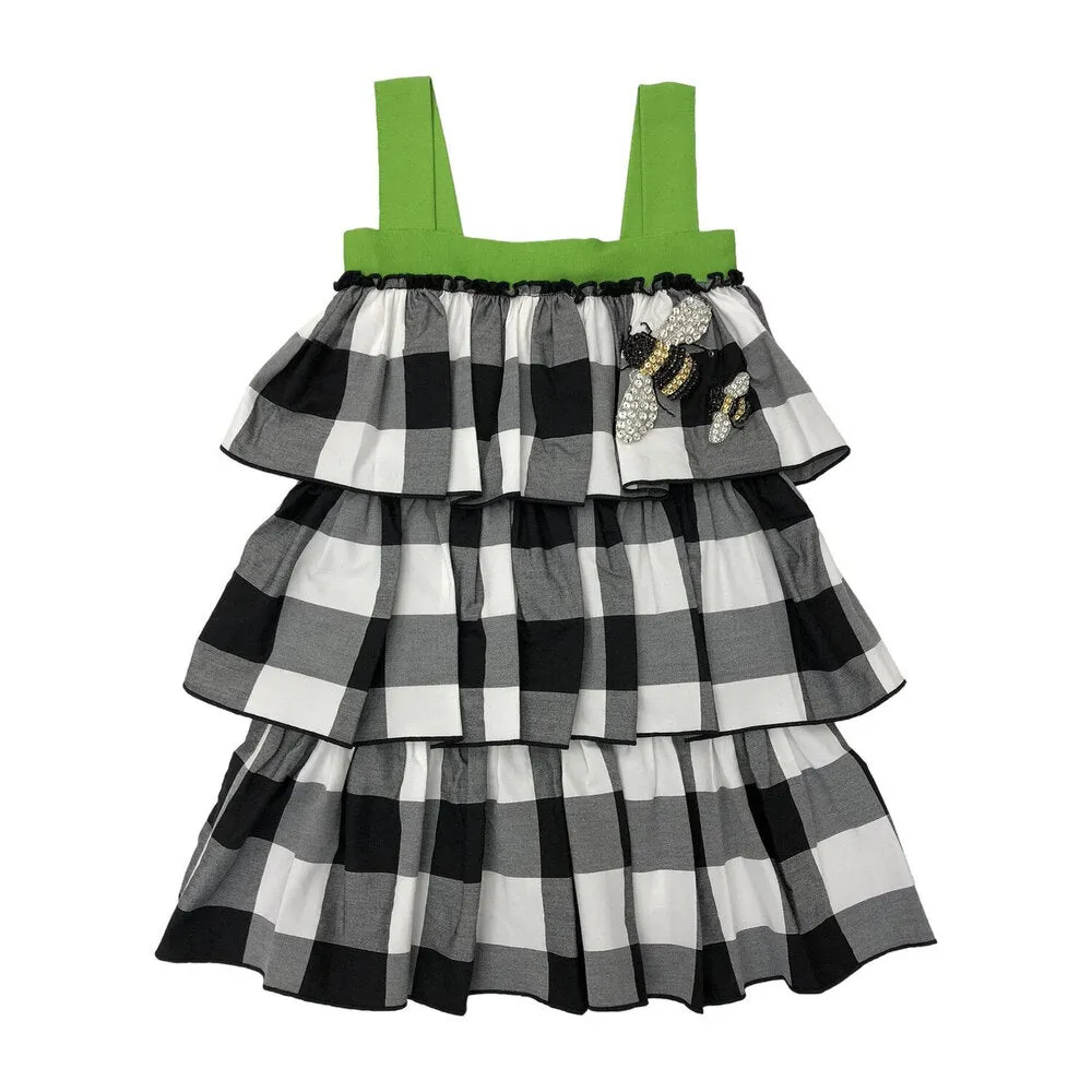 Girls Gingham Ruffle Dress