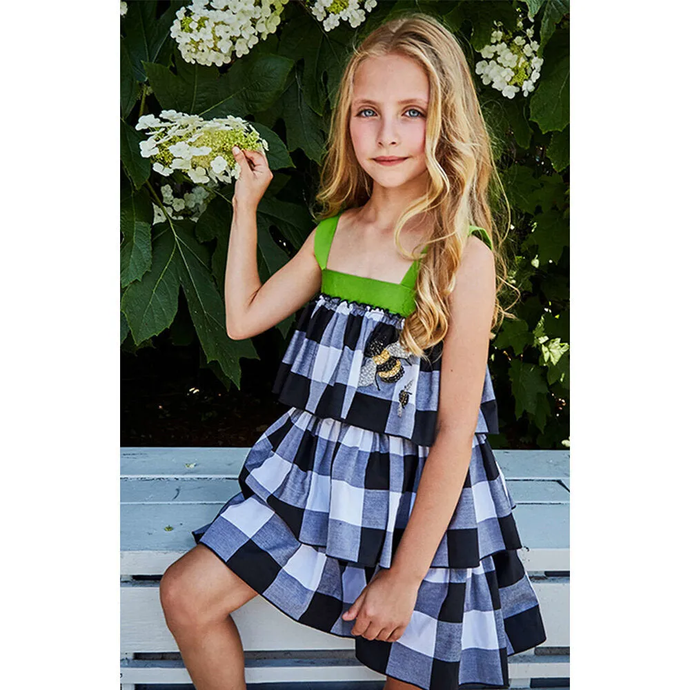 Girls Gingham Ruffle Dress