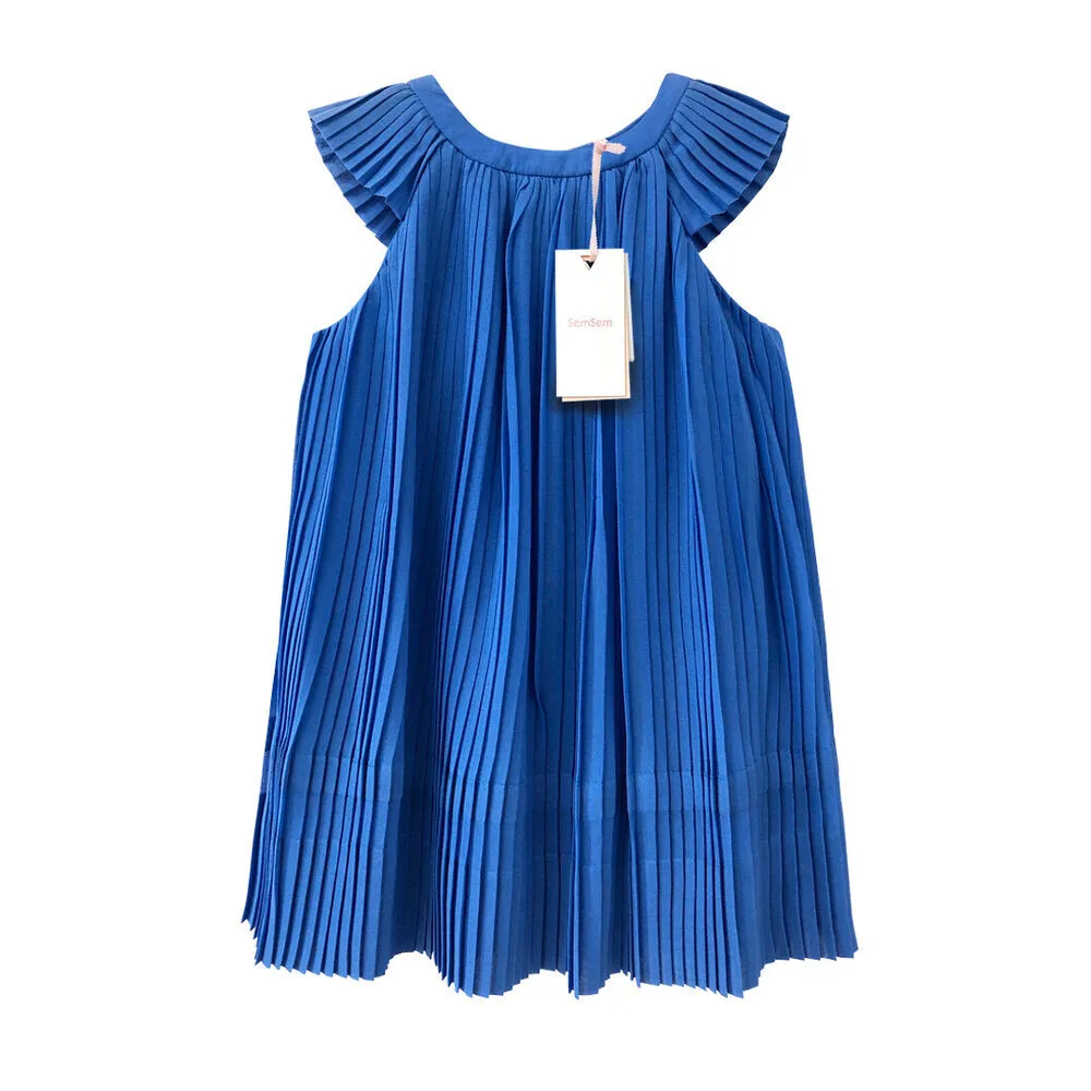 Girls Maryam Pleated Dress - Palace Blue