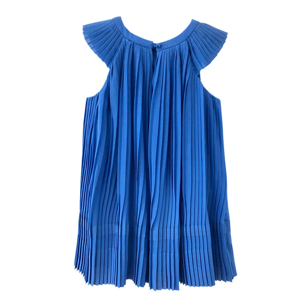 Girls Maryam Pleated Dress - Palace Blue