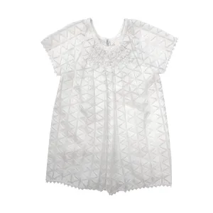 Girls Norah Embroidered Dress - Egret
