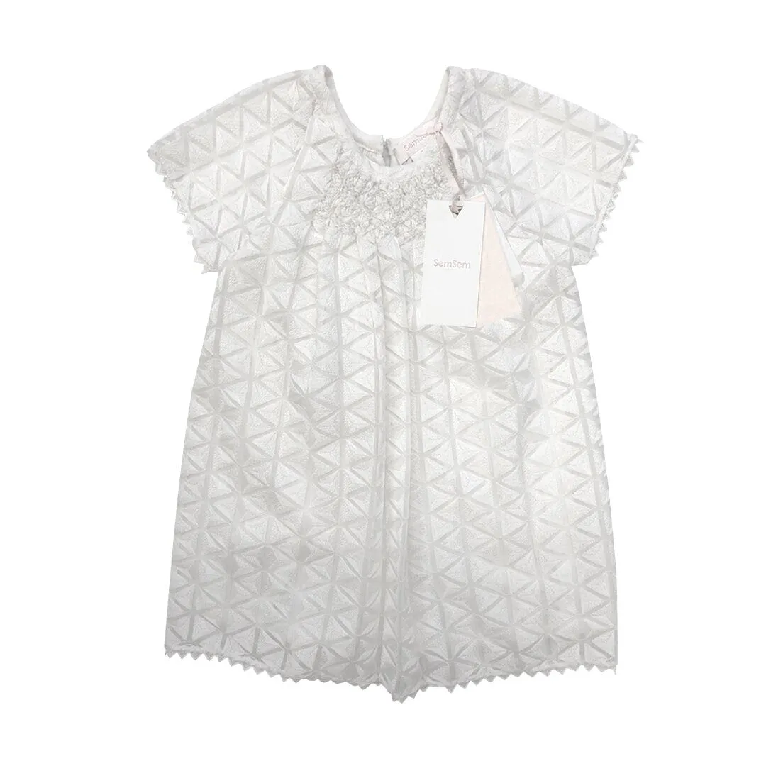 Girls Norah Embroidered Dress - Egret