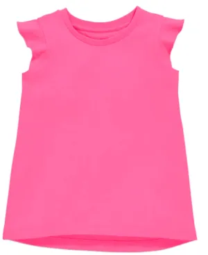 Girls Ruffle Shirt - Hot Pink