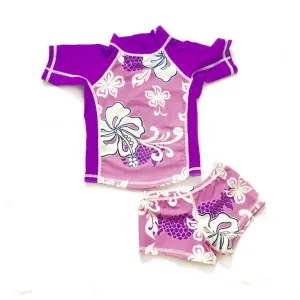 Girls Short Sleeve Rashguards and Shorts - Moorea
