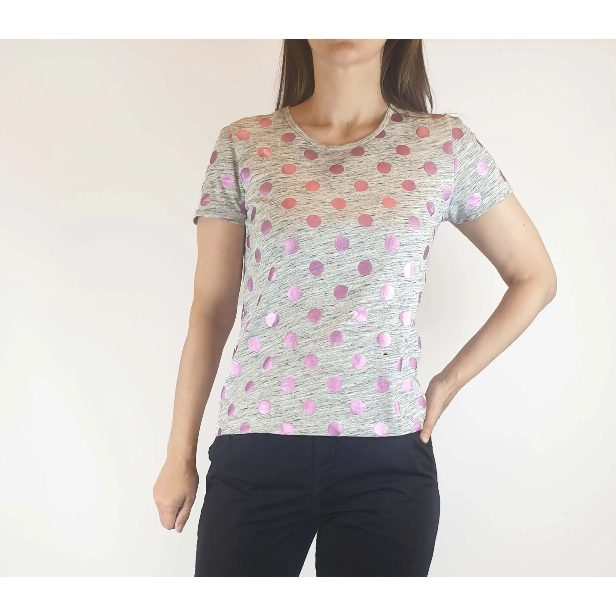 Gorman preloved grey polka dot tee shirt size 8