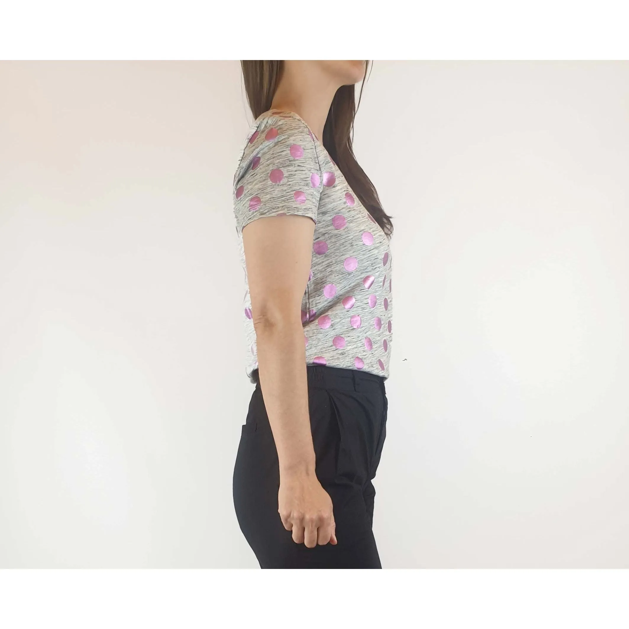 Gorman preloved grey polka dot tee shirt size 8