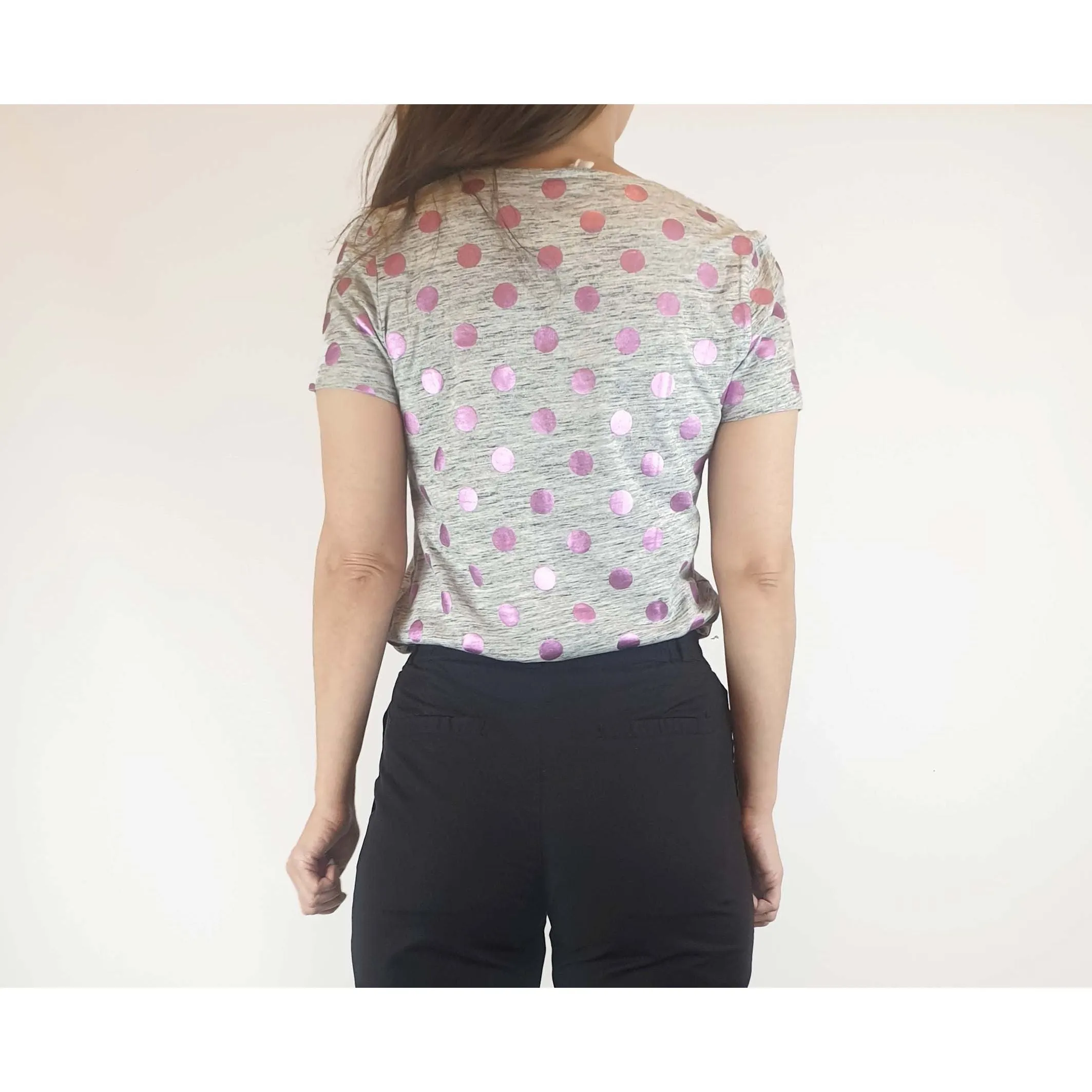 Gorman preloved grey polka dot tee shirt size 8