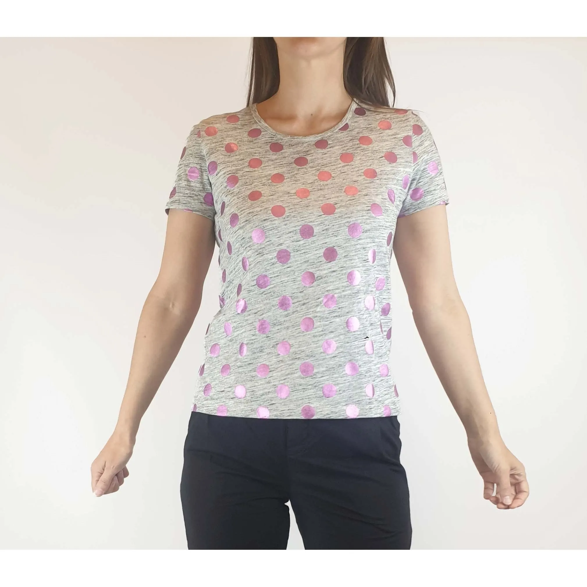 Gorman preloved grey polka dot tee shirt size 8