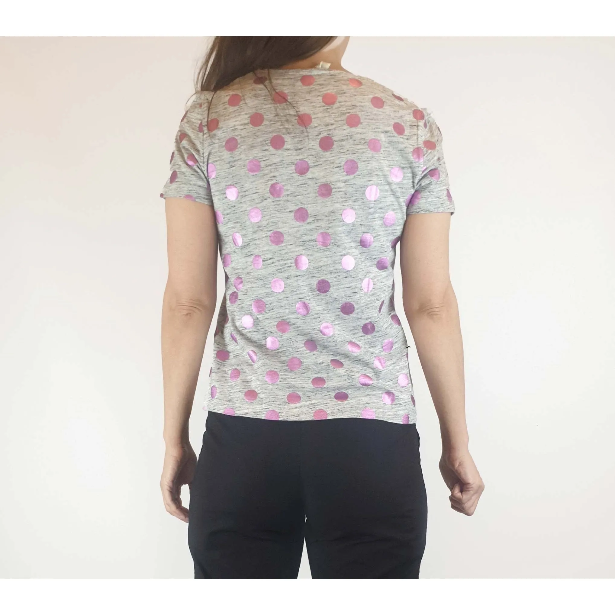 Gorman preloved grey polka dot tee shirt size 8