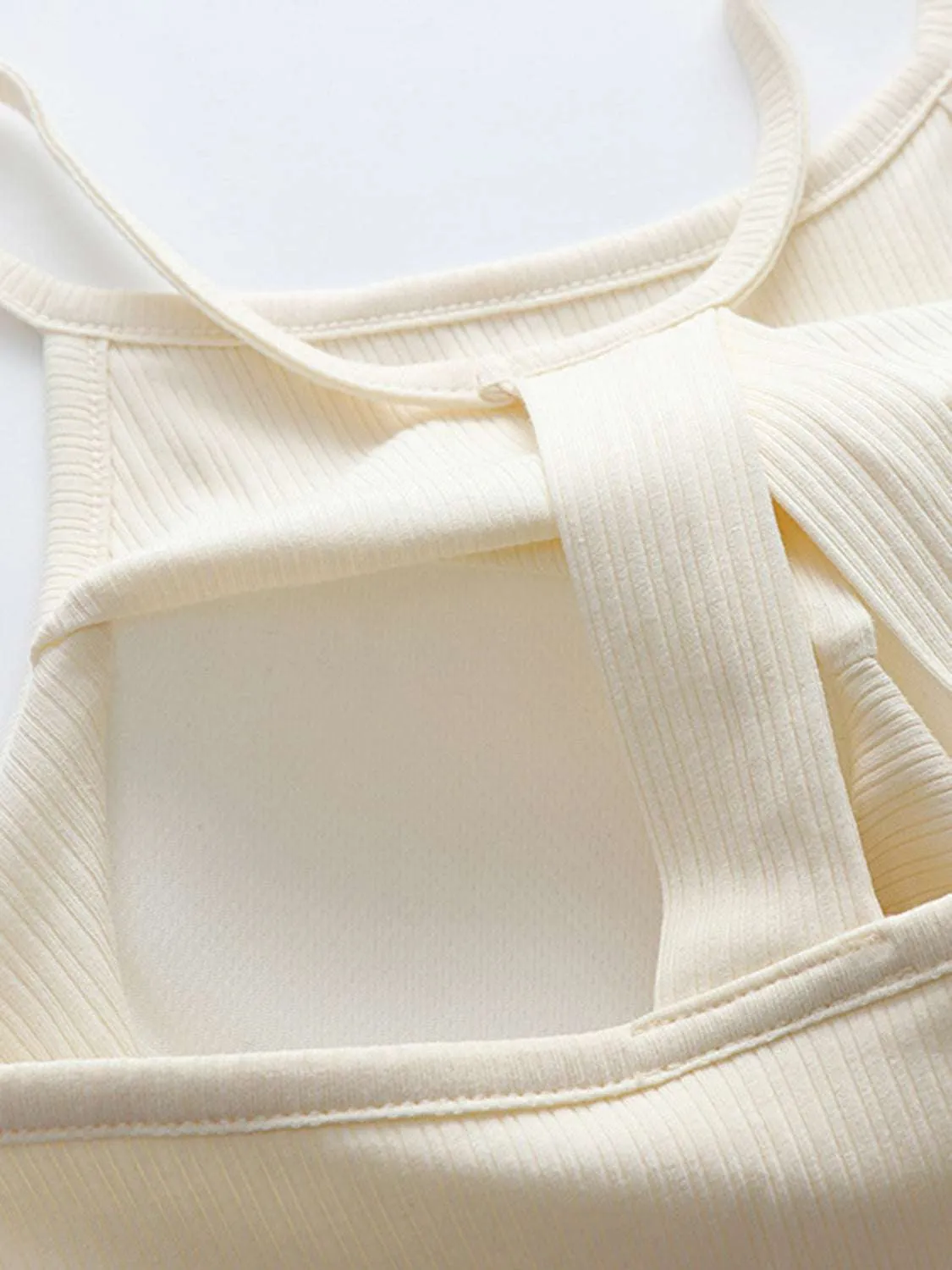 Grecian Neck Cropped Tank with Chest Pads