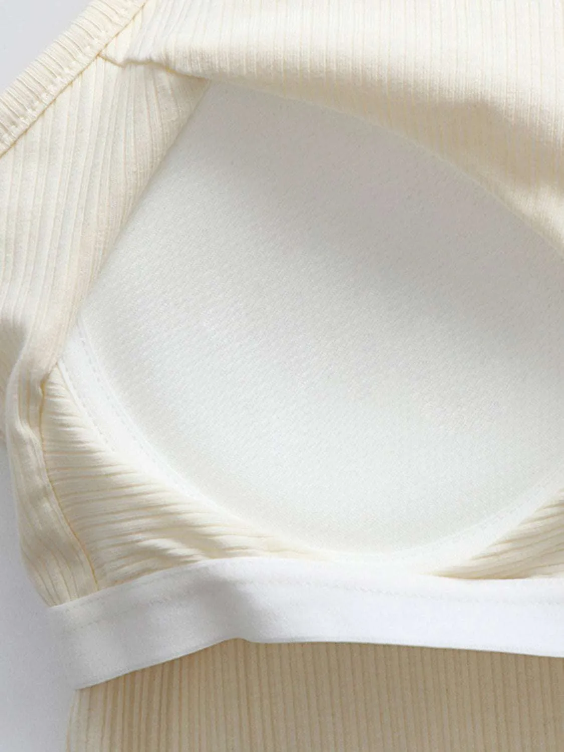Grecian Neck Cropped Tank with Chest Pads