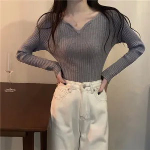 Grey Flat Knit Top
