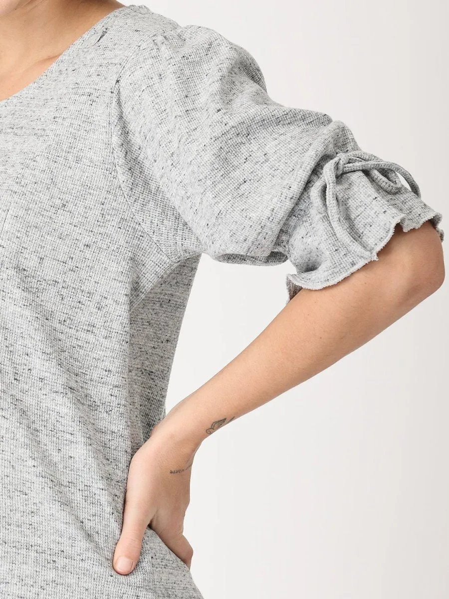 Grey Waffle Maternity Dress with Nursing