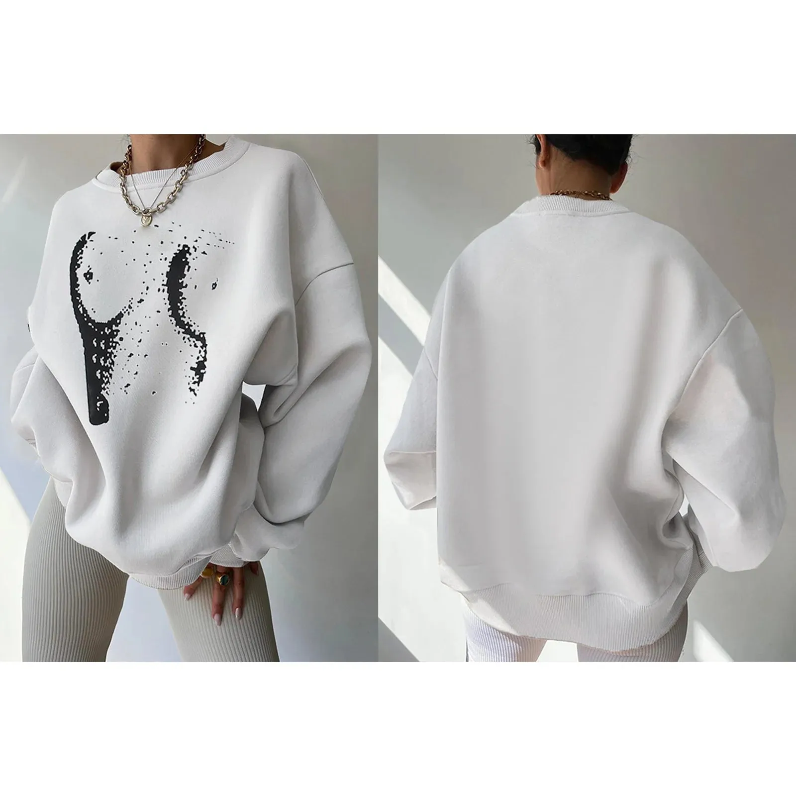 Grunge Pullover Letter Print Casual Long Sleeve Tops