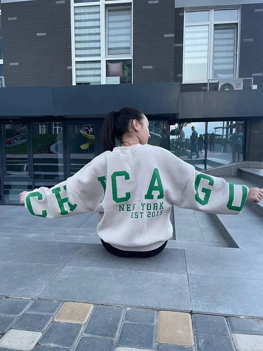 Grunge Pullover Letter Print Casual Long Sleeve Tops