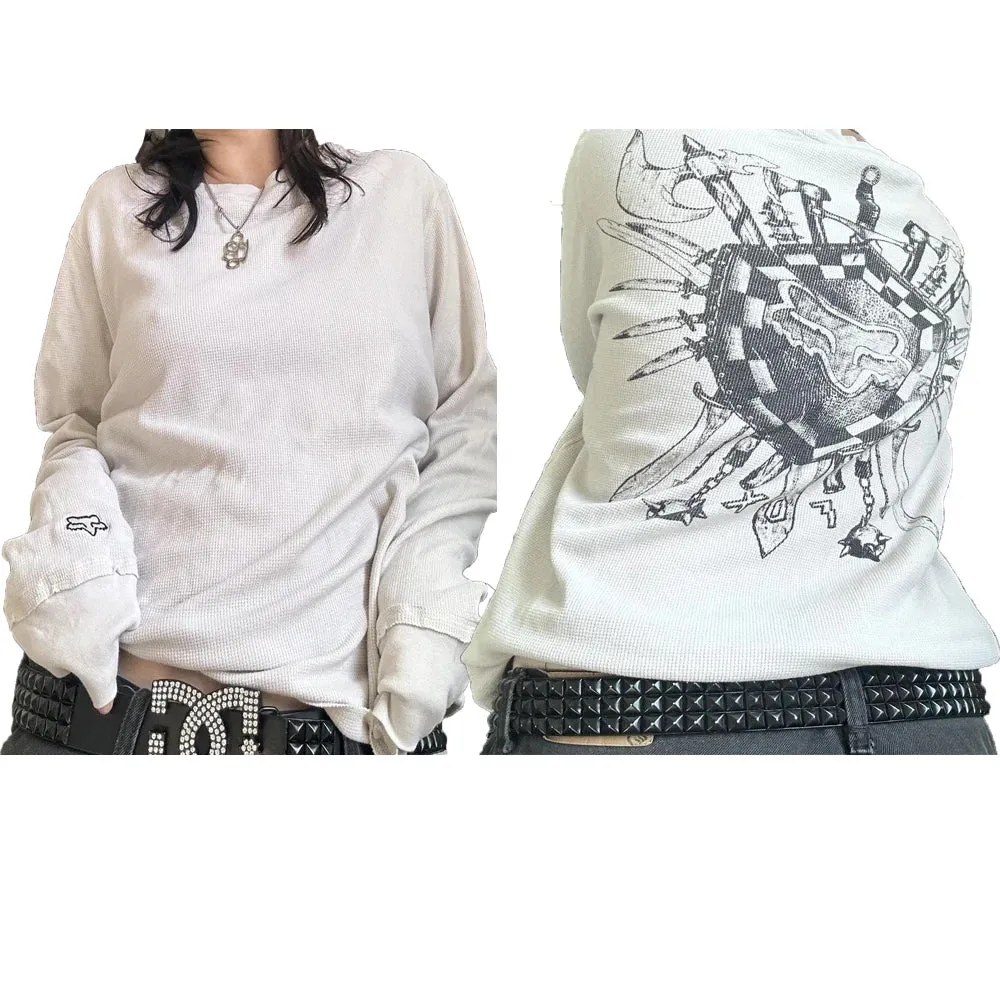 Grunge Pullover Letter Print Casual Long Sleeve Tops