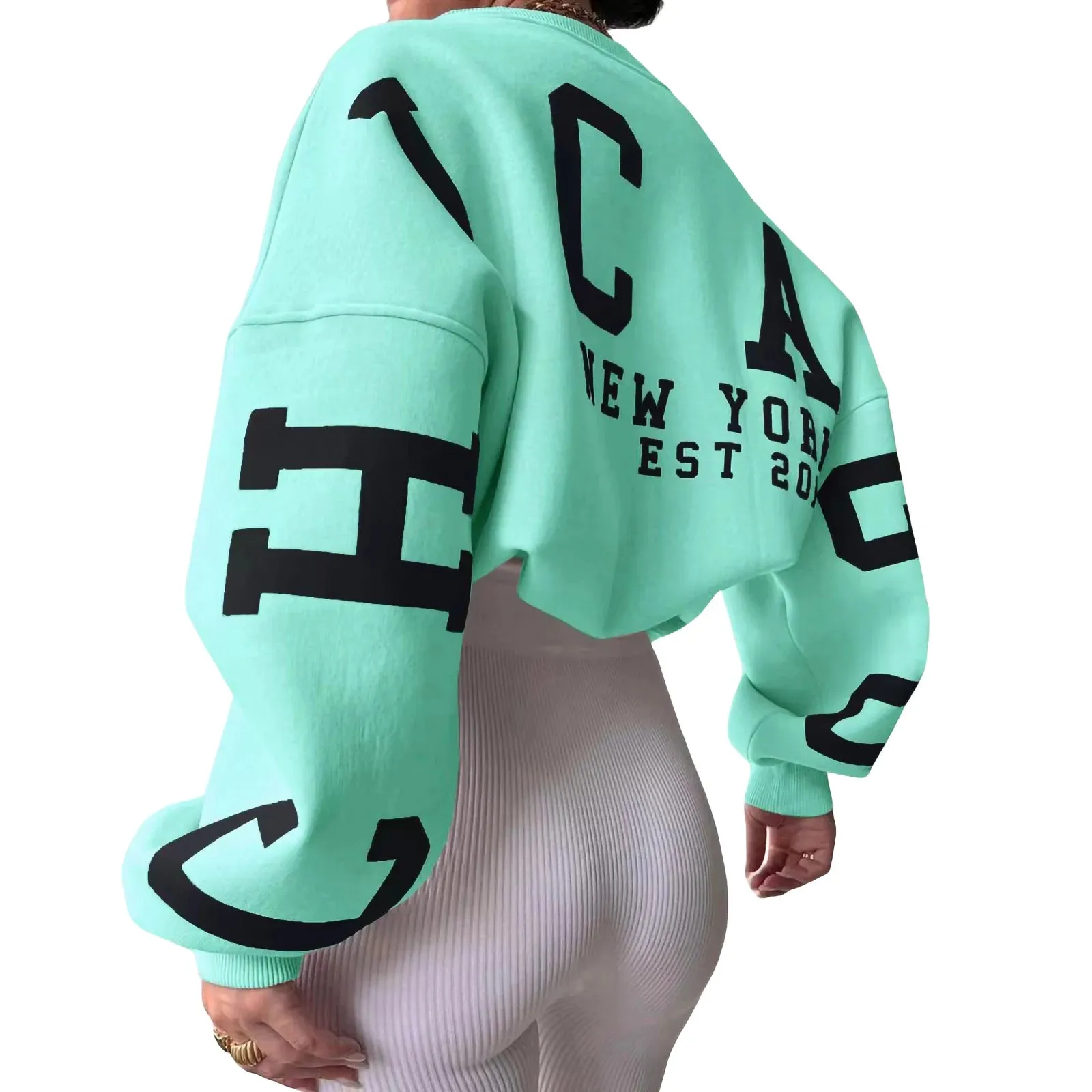 Grunge Pullover Letter Print Casual Long Sleeve Tops