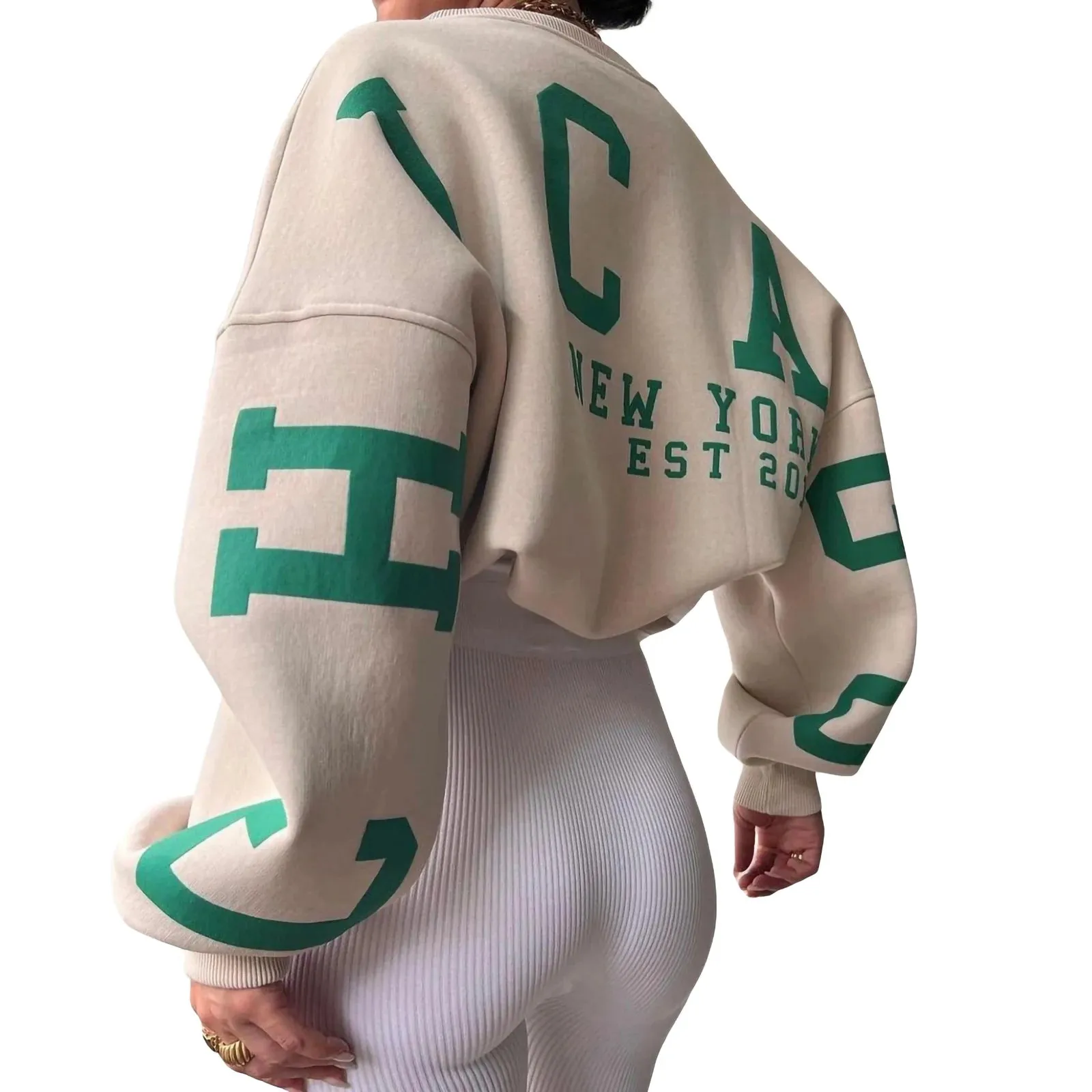 Grunge Pullover Letter Print Casual Long Sleeve Tops