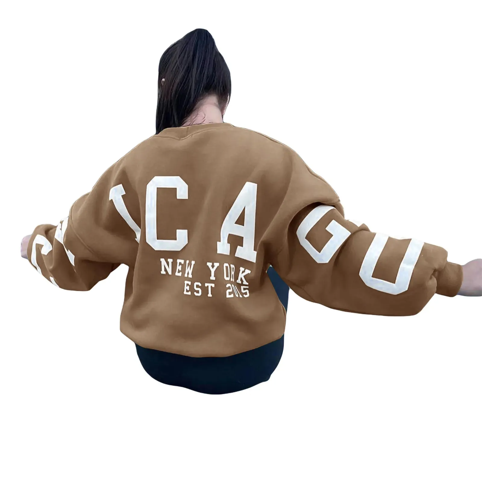 Grunge Pullover Letter Print Casual Long Sleeve Tops