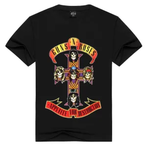 Guns N Roses T-shirts Rock Band Men/Women 100% Cotton Tops - Various Prints SJA