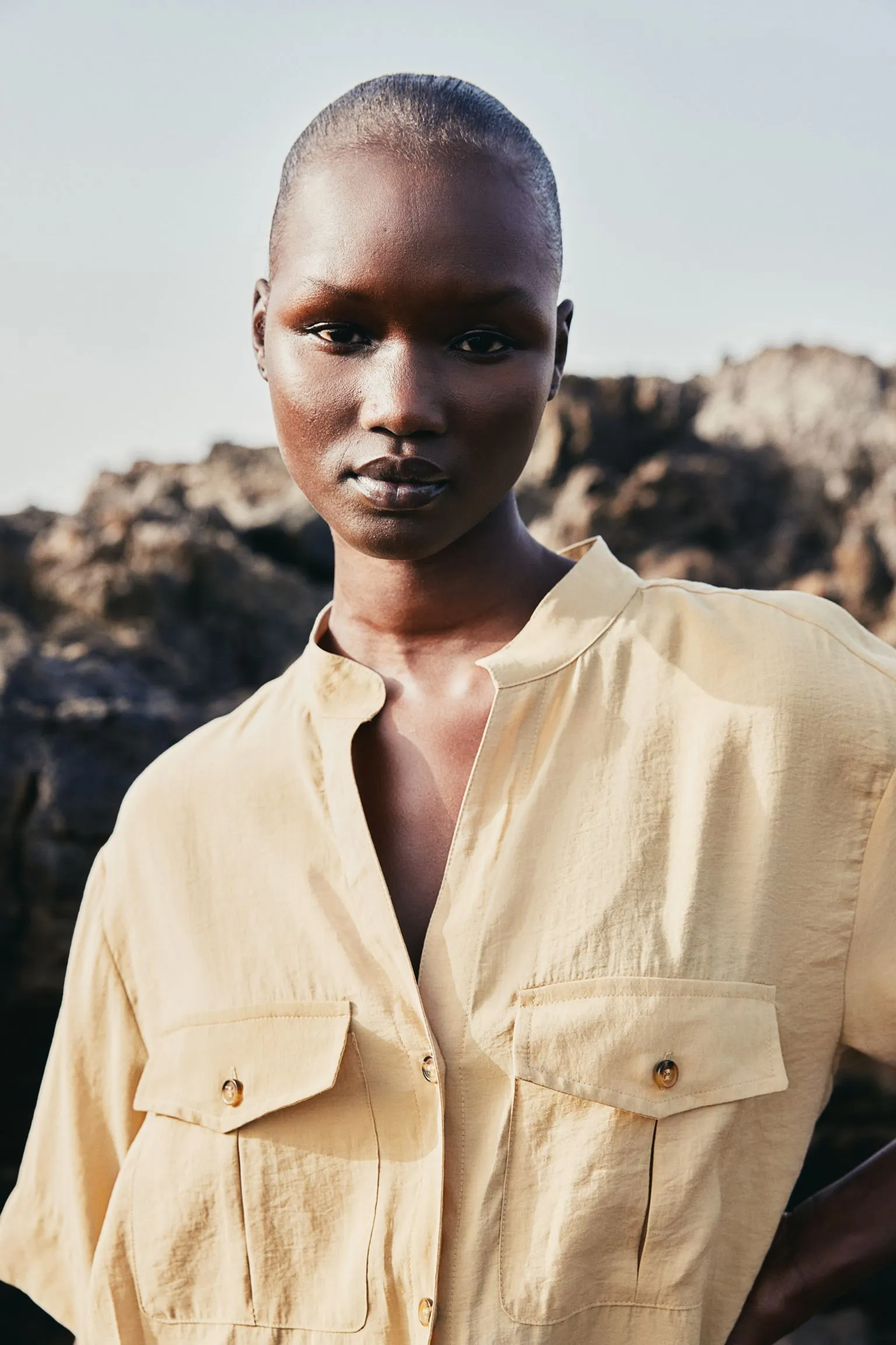 H&M Utility Shirt With A Modal Blend, beige