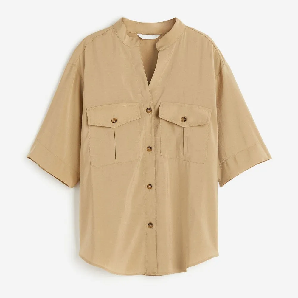 H&M Utility Shirt With A Modal Blend, beige