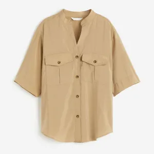 H&M Utility Shirt With A Modal Blend, beige
