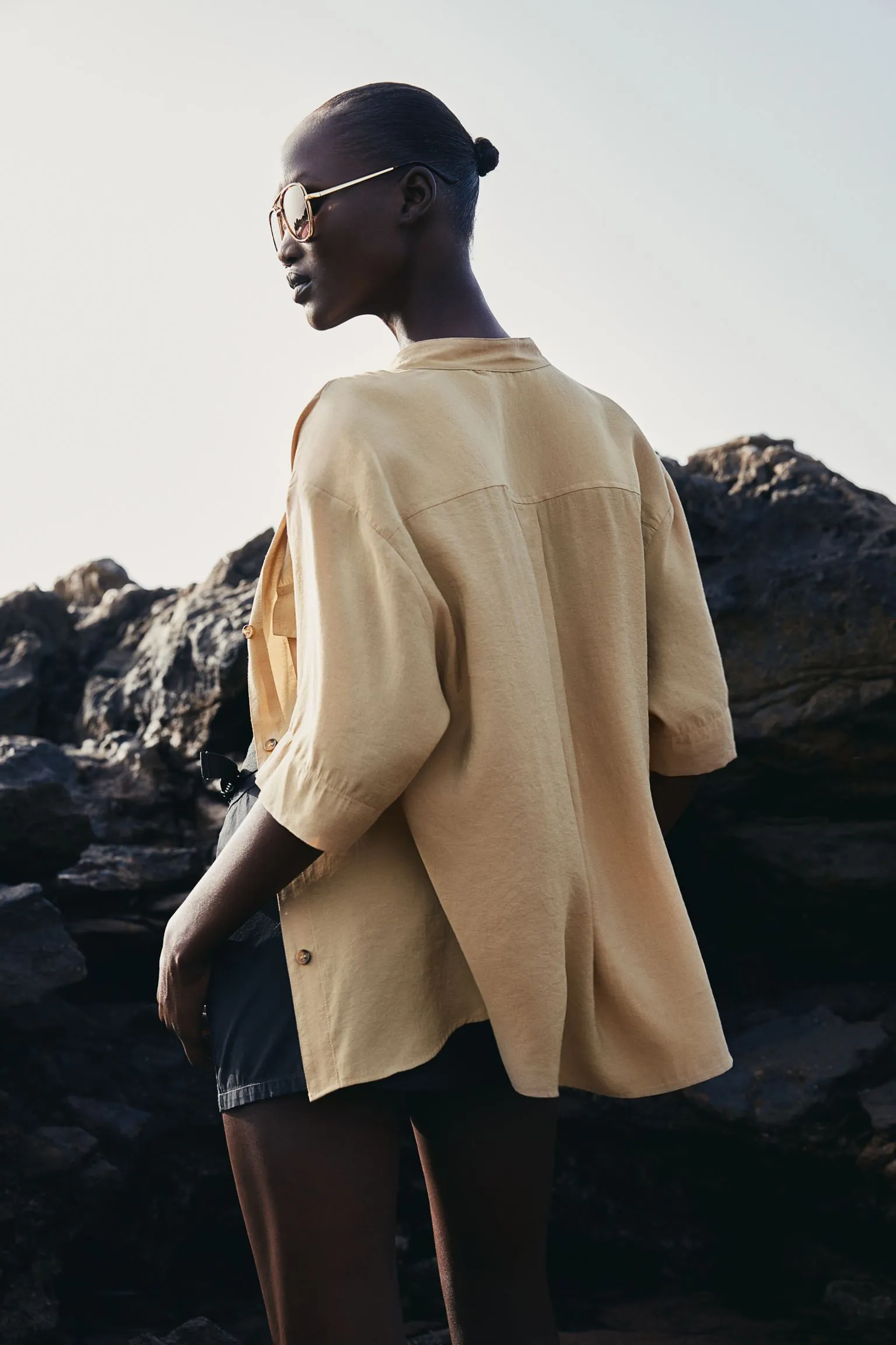 H&M Utility Shirt With A Modal Blend, beige