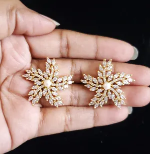Hamsa and Seeta R Cubic Zirconia Classic Tops With Gold Plating