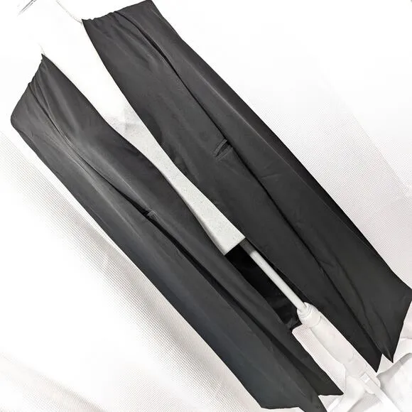 HAODUOYI! FABULOUS DUSTER LENGTH BLACK MICROFIBER VEST JACKET, LINED! SZ 8