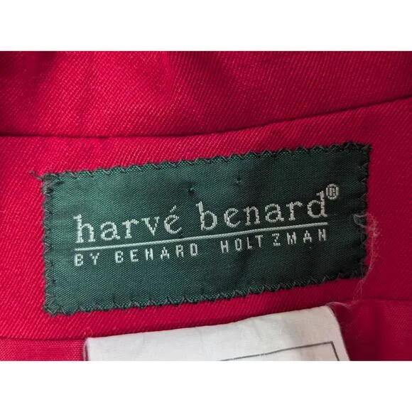 HARVE BENARD! 100% WOOL! ULTRA ROUGE RED DOUBLE BREASTED SKIRT SUIT, SET! SZ 12