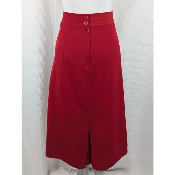 HARVE BENARD! 100% WOOL! ULTRA ROUGE RED DOUBLE BREASTED SKIRT SUIT, SET! SZ 12