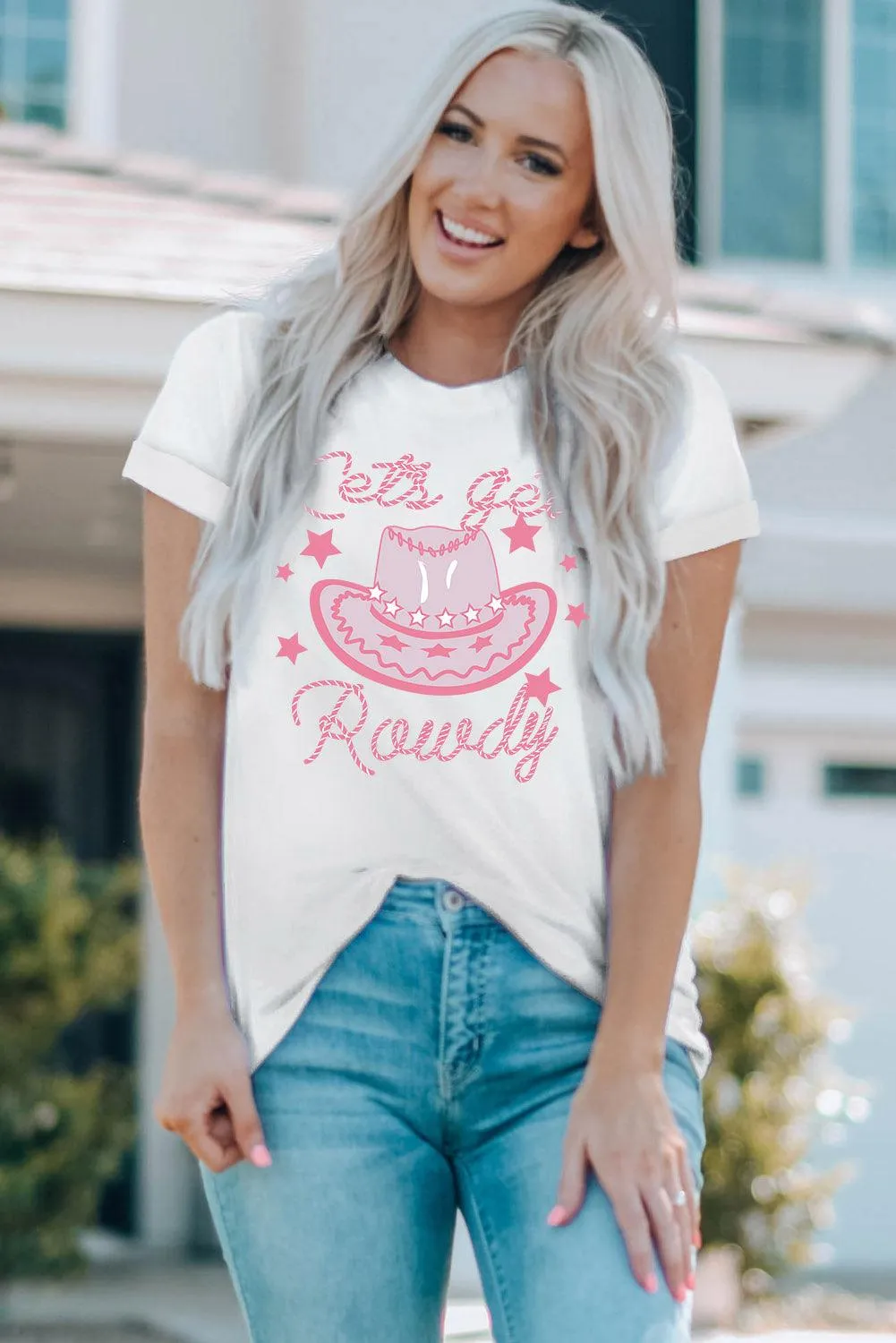 Hazel Blues® |  Cowboy Hat Graphic Round Neck Tee