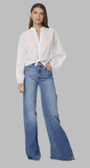 Heidi Embroidered Blouse Long Sleeves Natural
