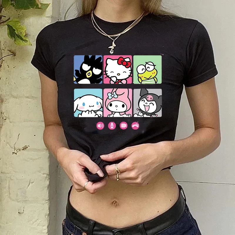 Hello Kitty Cartoon Crop Top T-shirt