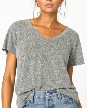 Hendrix Boxy V Neck | White   True Black   Navy   Sugar   Heather Grey