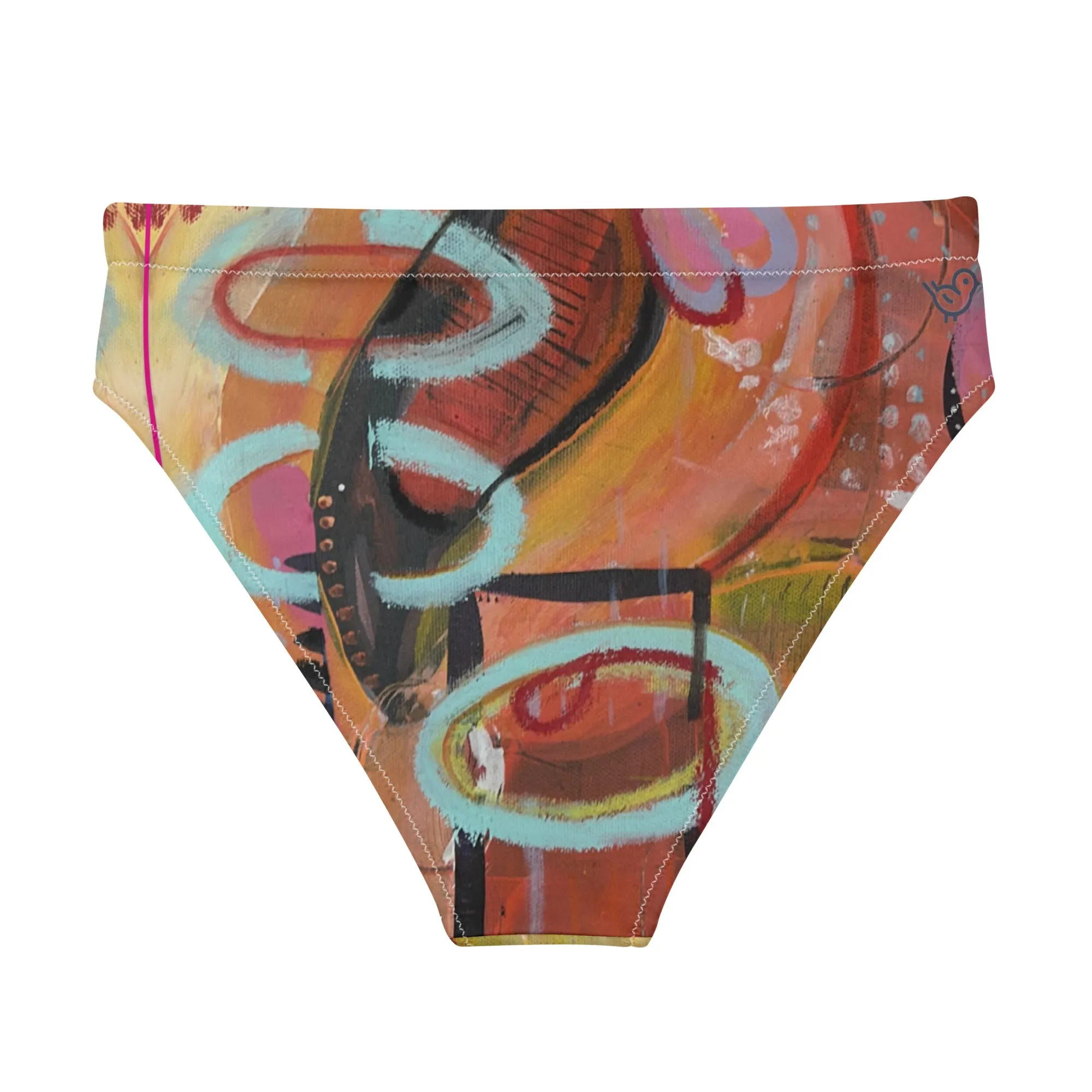 High-waisted bikini bottom "Circle in the Sand"