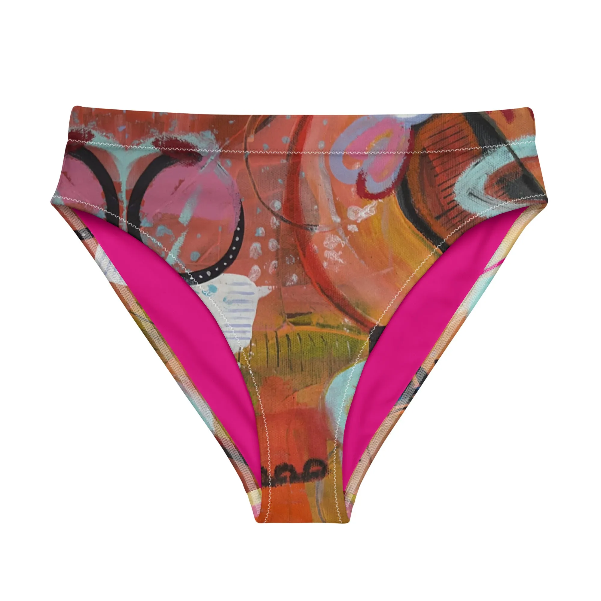 High-waisted bikini bottom "Circle in the Sand"
