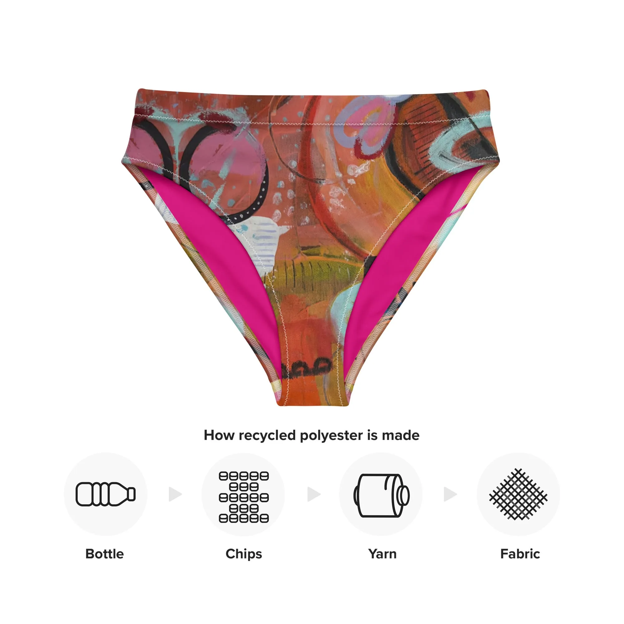 High-waisted bikini bottom "Circle in the Sand"