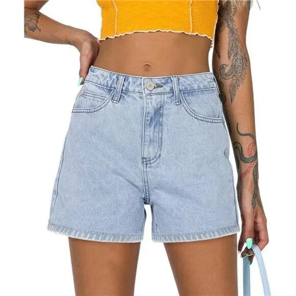 High Waisted Jean Shorts for Women: Denim Ripped Stretchy Casual Summer Cutoffs