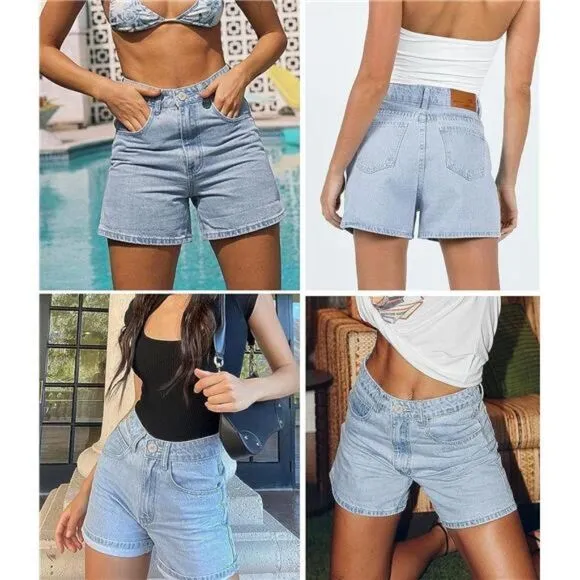 High Waisted Jean Shorts for Women: Denim Ripped Stretchy Casual Summer Cutoffs