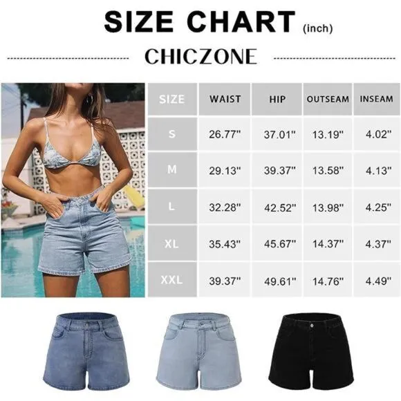 High Waisted Jean Shorts for Women: Denim Ripped Stretchy Casual Summer Cutoffs